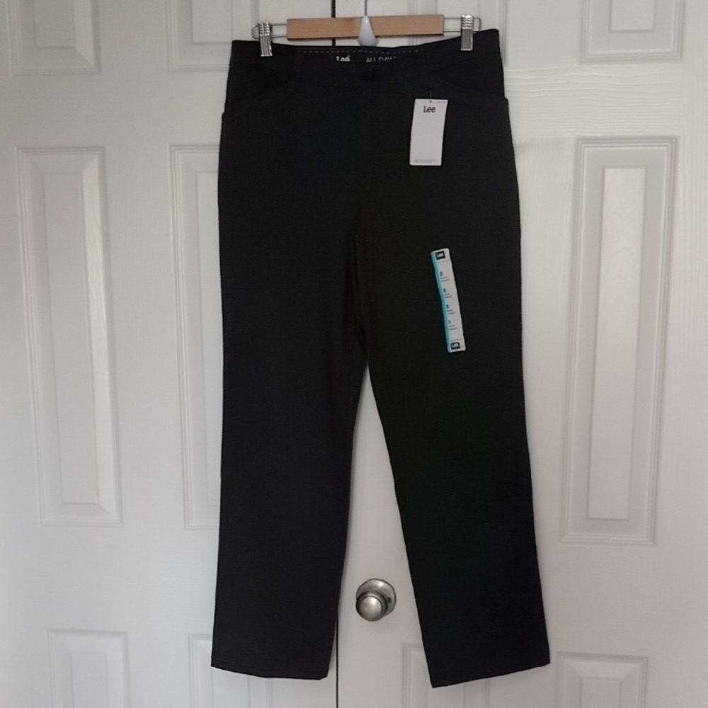 Lee Women's Dark Gray All Day Wear Pants Size 8P